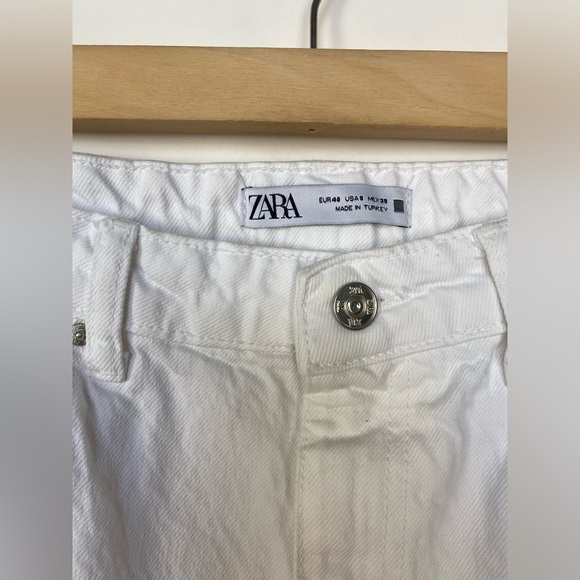 Zara White Full Length Straight Jeans Size 8 - Picture 5 of 12